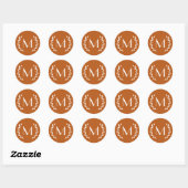 Initial des benutzerdefinierten Burnt Orange Laure Runder Aufkleber (Blatt)