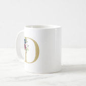 Initial des Boavy Burgundy Watercolor Floral Monog Kaffeetasse (Vorderseite Links)