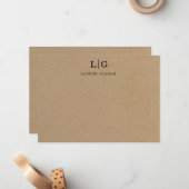 Initial des Kraft Paper Monogram Mitteilungskarte (Vorderseite/Rückseite Beispiel)