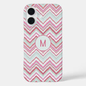 Initial des modernen Ikat Zickzack Stripe Monogram Case-Mate iPhone Hülle (Rückseite)