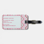 Initial des modernen Ikat Zickzack Stripe Monogram Gepäckanhänger (Rückseite horizontal)