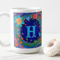 Initial Dragonfly Monogram Inspirivity Coffee Tass