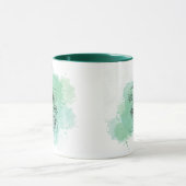 Initial E Aquarellmonogramm Grün Botanisch Tasse (Zentrum)