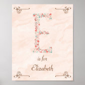 Initial E Baby Name Monogram Art Print Poster (Vorne)