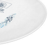 Initial "E" Blue Monogram Calm Floral Schneidebrett (Ecke)