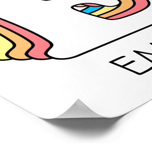 Initial E Letter Name Niedlich Rainbow Alphabet Poster (Ecke)