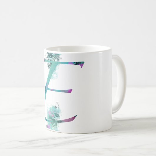 initial E mug Kaffeetasse (VorderseiteRechts)