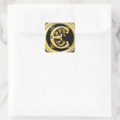 Initial E Square Sticker in Gold (Tasche)