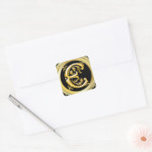 Initial E Square Sticker in Gold (Umschlag)