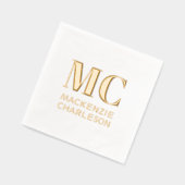 Initial-Einfache Monogrammbezeichnung Servietten Mit Folie (Links)