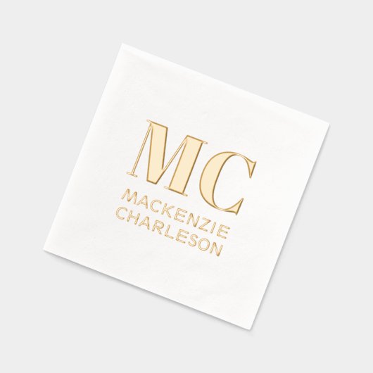 Initial-Einfache Monogrammbezeichnung Servietten Mit Folie (Links)