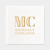 Initial-Einfache Monogrammbezeichnung Servietten Mit Folie (Vorderseite)