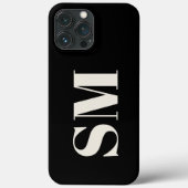 Initial Elegant Black Monogram Case-Mate iPhone Hülle (Rückseite)