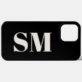 Initial Elegant Black Monogram Case-Mate iPhone Hülle (Rückseite (Horizontal))