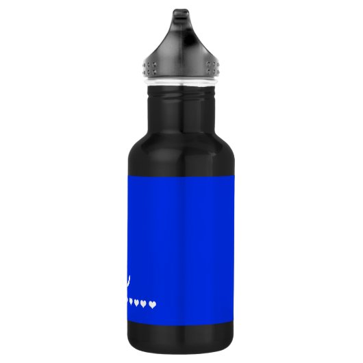 Initial elegant Blau-Weiß-Monogramm Edelstahlflasche (Rechts)