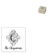 Initial-Elegant-Buchstaben C Blüh Monogrammname Gummistempel (Stempel)