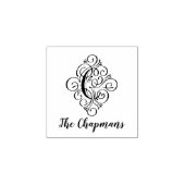 Initial-Elegant-Buchstaben C Blüh Monogrammname Gummistempel (Prägung)