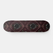 Initial-Elegant der gotischen Schwarzen Rose Skateboard (Horizontal)