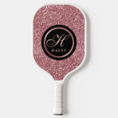 Initial: Elegant extravagant Gold Glitzer Effect M Pickleball Schläger (Rückseite)