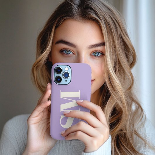 Initial Elegant Lavender Monogram Case-Mate iPhone Hülle