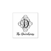 Initial-Elegant-Letter-D-Blüh Gummistempel (Prägung)