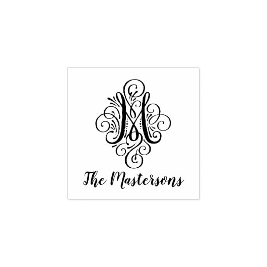 Initial-Elegant-Letter-Name Geblüht Gummistempel (Prägung)