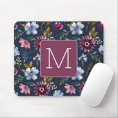 Initial Elegant Marine und bordeauxfarbene Feminin Mousepad (Mit Mouse)