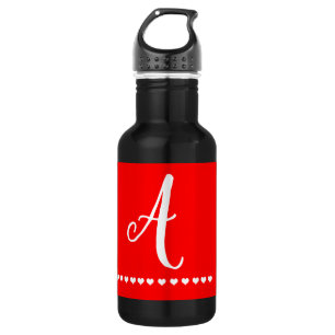 Initial elegant Rot und Weiß Edelstahlflasche