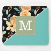 Initial Elegante Kombination Muster und farbblau Mousepad (Vorne)