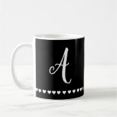 Initial elegante Schwarz-Weiß-Monogramm Kaffeetasse (Links)