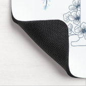 Initial "F" Blue Monogram Calm Floral Mousepad (Ecke)