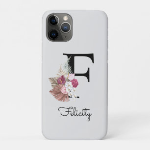 Initial F Mit Monogramm Pink Boho Floral Case-Mate iPhone Hülle