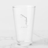 Initial F mit Nachname Glas der Klasse Monogramm (Rückseite)