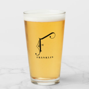 Initial F mit Nachname Glas der Klasse Monogramm