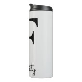 Initial F Monogram Pink Boho Girly Floral Thermosbecher (Nach rechts gedreht)