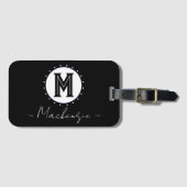 Initial Family Name Monogram Circle Gepäckanhänger (Vorderseite (Horizontal))
