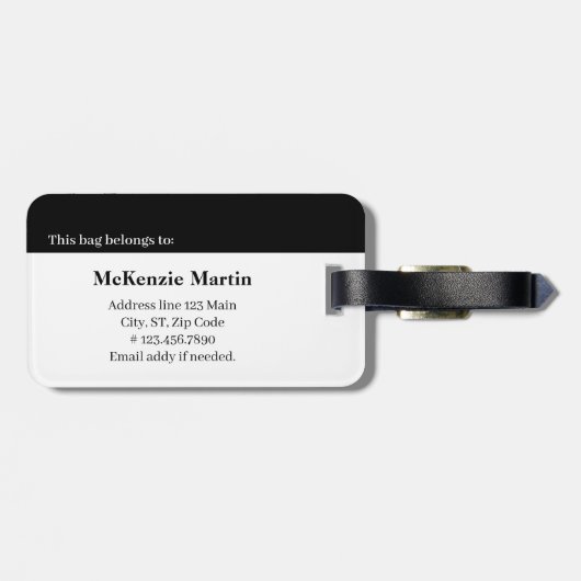 Initial Family Name Monogram Circle Gepäckanhänger (Rückseite horizontal)