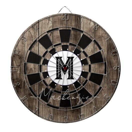 Initial Family Name Monogram Dart Board Dartscheibe (vorne)