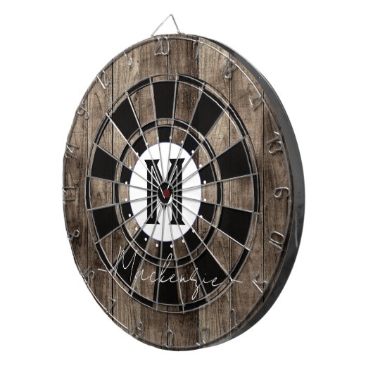 Initial Family Name Monogram Dart Board Dartscheibe (Vorderseite rechts)