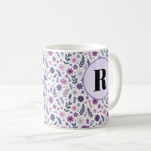 Initial Floral Mugs Kaffeetasse (VorderseiteRechts)