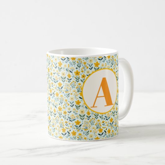 Initial Floral Mugs Kaffeetasse (VorderseiteRechts)