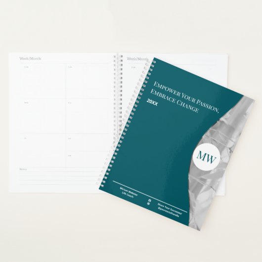 Initial Foto Aquamarin White Life Coach Workbook Planer (Anzeige)