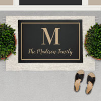 Initial für das elegante Black Tan Custom Monogram