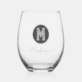 Initial für das fette Monogramm Weinglas Ohne Stiel (Vorderseite)