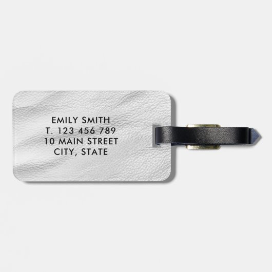 Initial für das klassische White Leather Monogram, Gepäckanhänger (Rückseite horizontal)