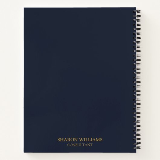 Initial für das Logo "Navy Blue & Gold Monogram" Notizblock (Rückseite)