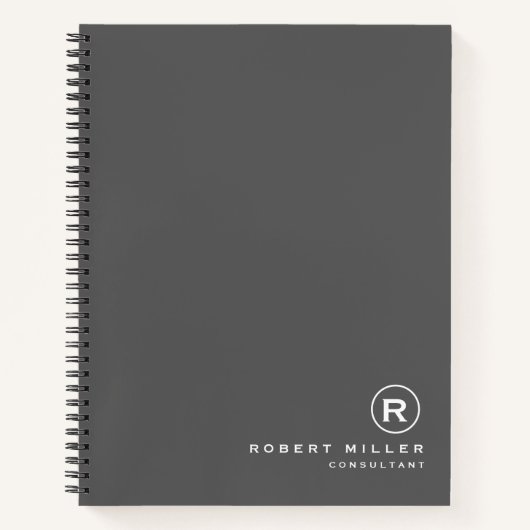 Initial für die Graue und Weiße Monogramm Notizblock (Vorderseite)