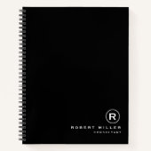 Initial für die Schwarzweiß-Monogramm Notizblock (Vorderseite)