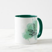 Initial G Aquarellmonogramm Grün Botanisch Tasse (VorderseiteRechts)