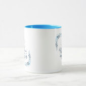 Initial "G" Blue Monogram Calm Floral Coffee Tasse (Zentrum)